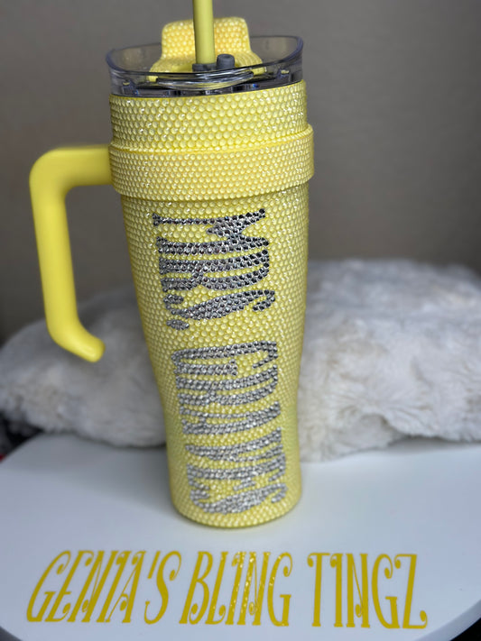 40oz Completely Bling Tumbler w/straw